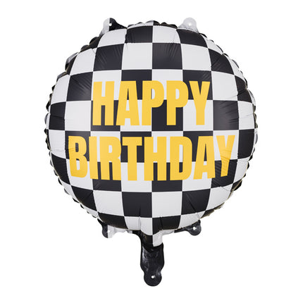 Happy Birthday Helium Ballong Race Flagga Tom 35cm