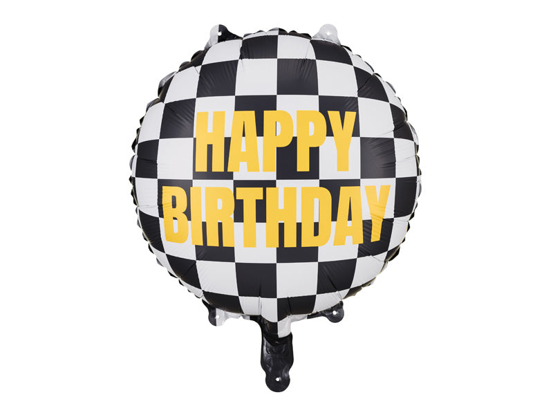 Happy Birthday Helium Ballong Race Flagga Tom 35cm