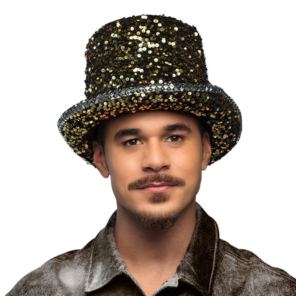 Guld Silver Hatt Paljetter