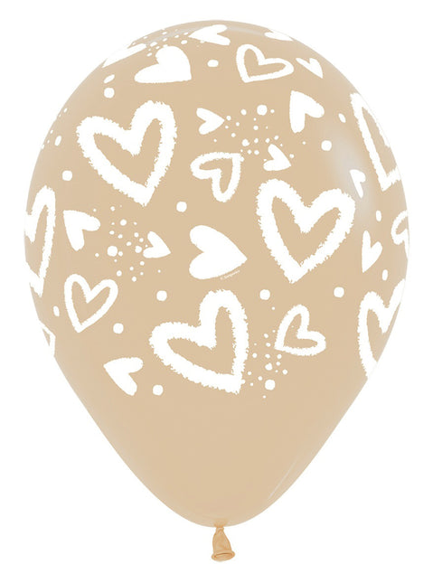 Ballonger Ljusa Hjärtan Mix 30cm 25st