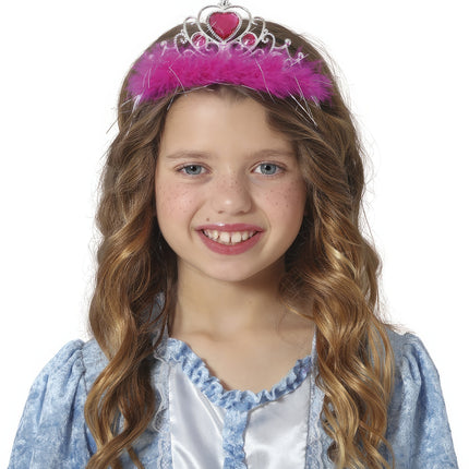 Tiara Flicka Hjärta Rosa