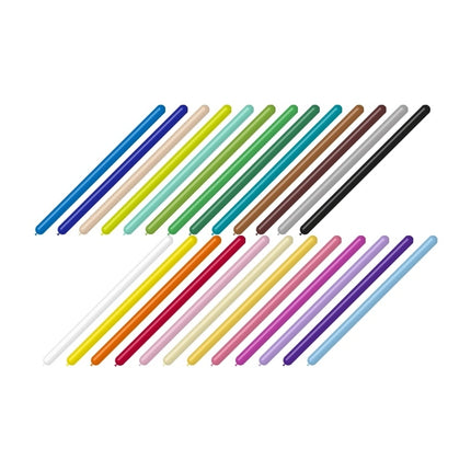 Färgade modelleringsballonger 7,5 cm 150 cm 100 st