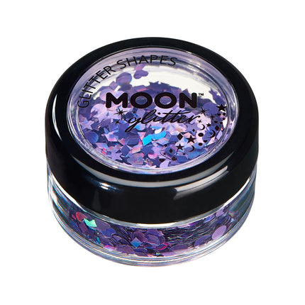 Moon Glitter Holografisk Glitter Shapes Lila 3g
