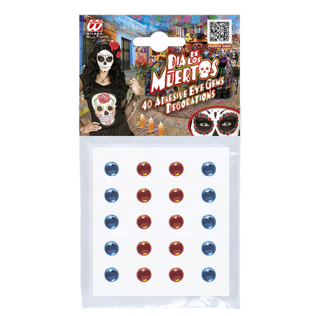 Blå Orange Face Stickers 40st