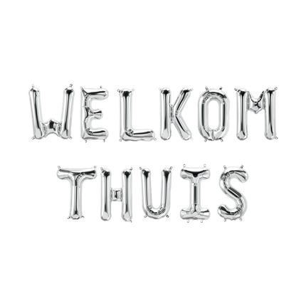 Silver Ballonger Set Välkommen Hem 1,9m