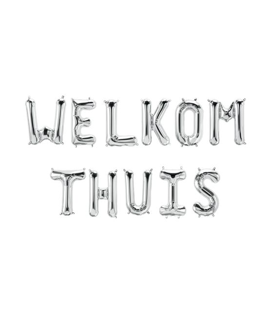 Silver Ballonger Set Välkommen Hem 1,9m