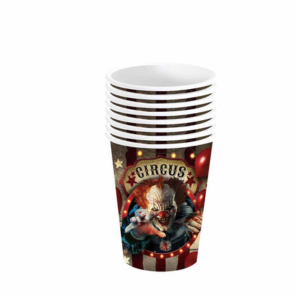 Halloween-muggar Clown 240ml 6st