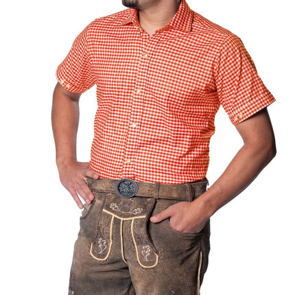 Oktoberfest Blus Orange Kortärmad Herr