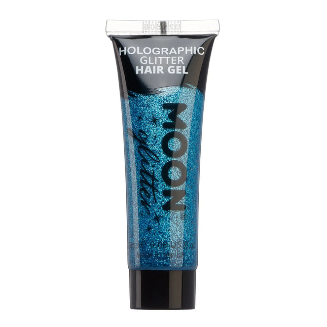 Moon Glitter Holografisk Glitter Hårgelé Blå 20ml
