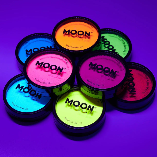 Moon Glow Neon UV Pro Ansiktsfärg Cake Pots Vit 36g