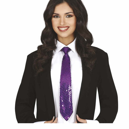 Lila slips paljetter 35cm