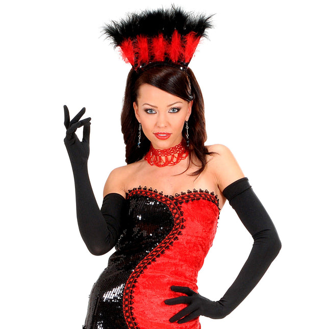 Svarta handskar långa