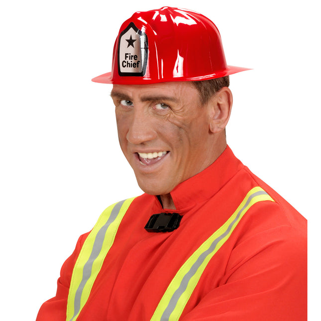Brandmanshjälm Röd Brandchef