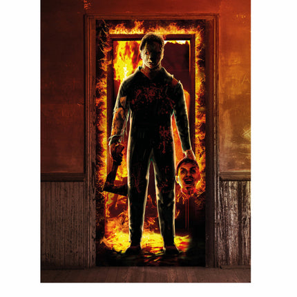 Halloween Door Poster Fire 180cm x 80cm