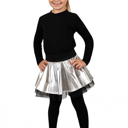 Cirkelkjol Metallic Silver