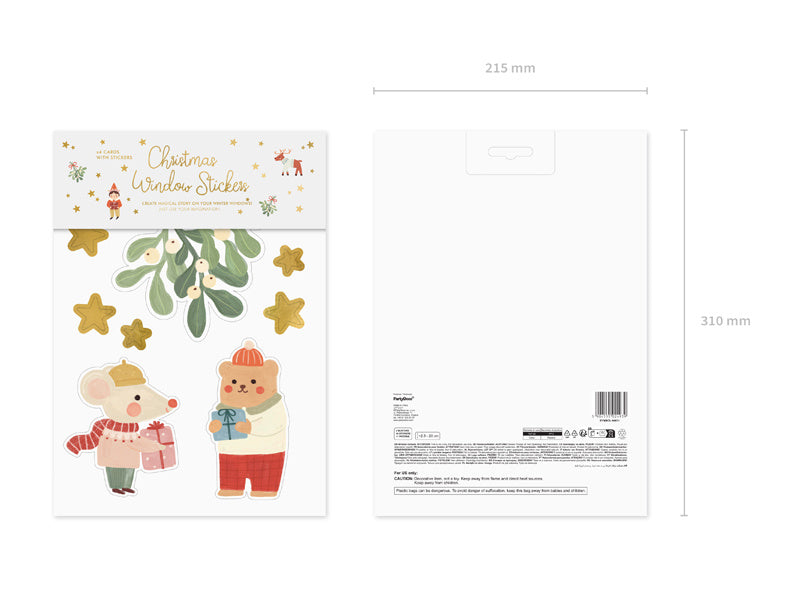 Julfönsterklistermärke 40st