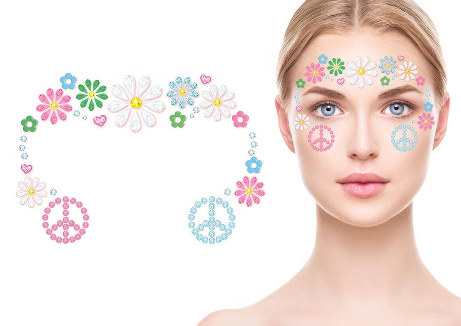 Hippie 60S Ansikte Klistermärken