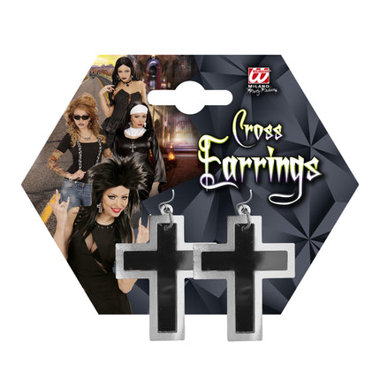 Svarta silverörhängen