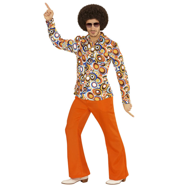 Disco 70S Blus Blå Orange Herr