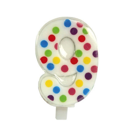 Ljus 9 år Konfetti 6,5cm