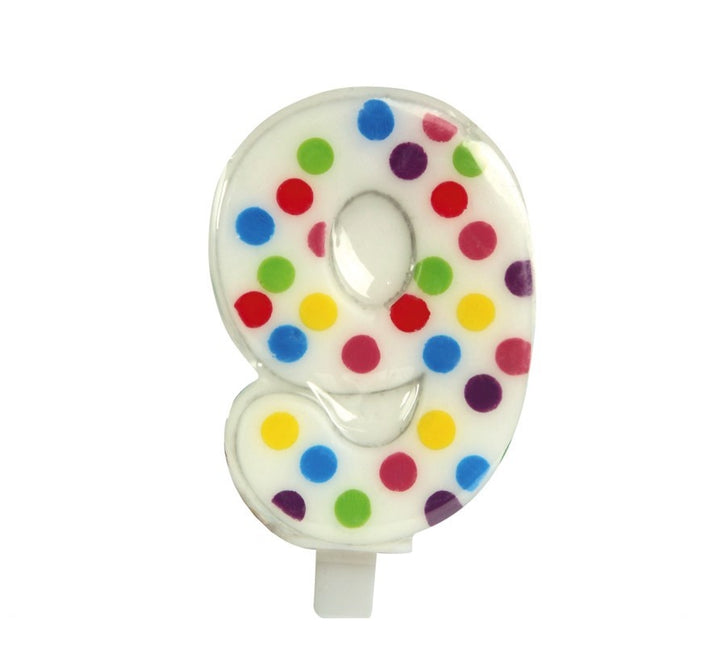 Ljus 9 år Konfetti 6,5cm