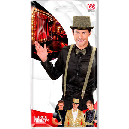 Svarta guld hängslen Glitter