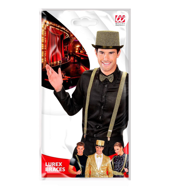 Svarta guld hängslen Glitter