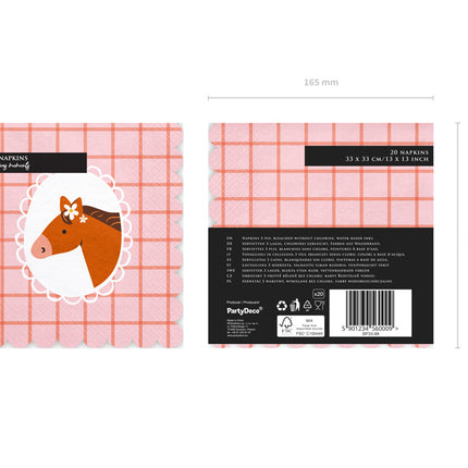 Häst Servetter 33cm 12st