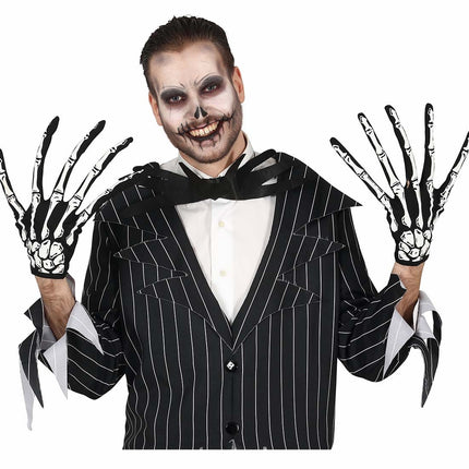 Halloween-handskar Skelett Fingrar