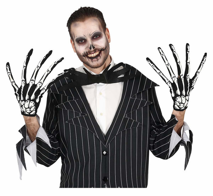 Halloween-handskar Skelett Fingrar