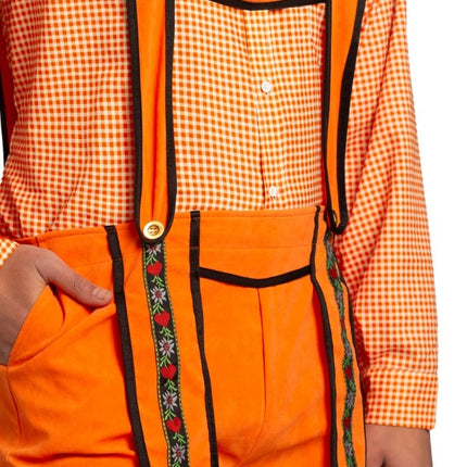 Orange Lederhosen Johann Lang för män