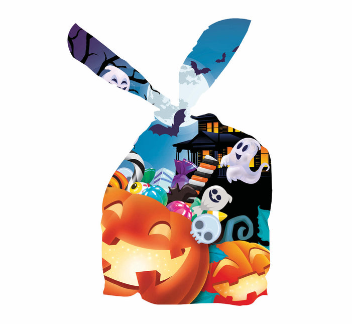 Färgade Halloween-delningspåsar Pumpa 13,5cm