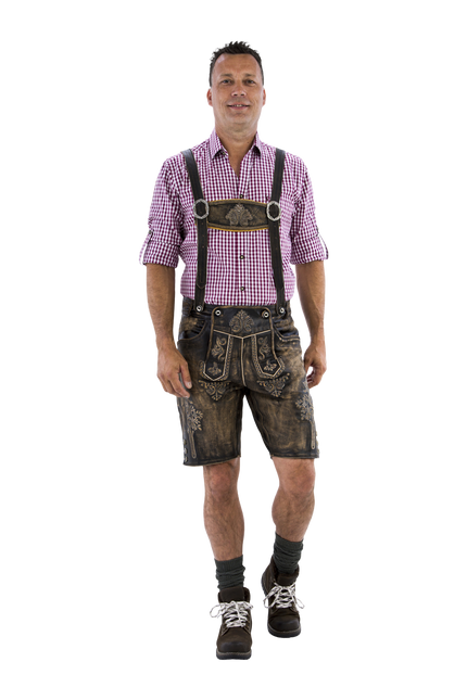 Lederhose Brun Kort Antik för män