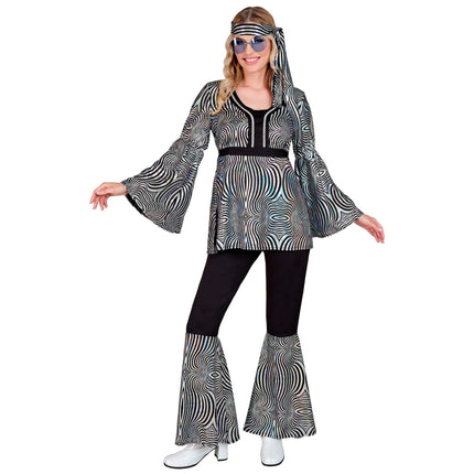 Disco 70S Kostym Silver Damer