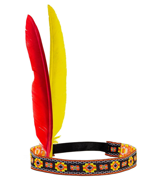 Indianskt hårband Två fjädrar