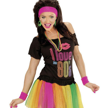 Neonrosa svettband 2 delar