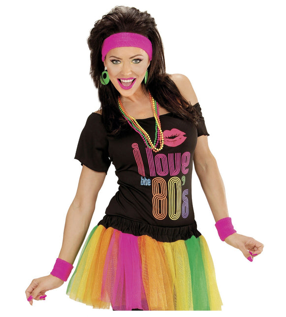 Neonrosa svettband 2 delar