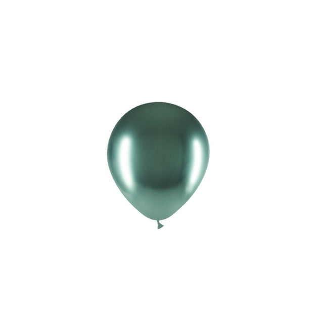 Gröna ballonger krom 13cm 100st