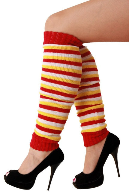 Benvärmare Rd/Wt/Gl Smala ränder