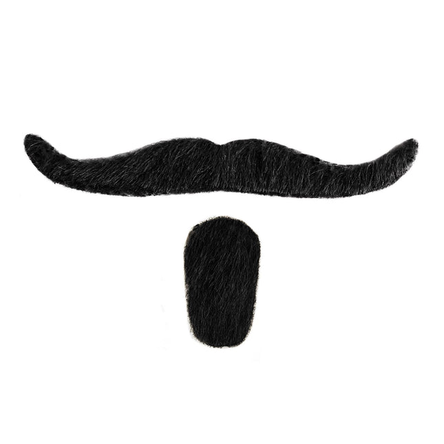 Svart falsk mustasch och bockskägg