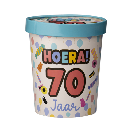 Färgad godisbricka 70 år 12cm