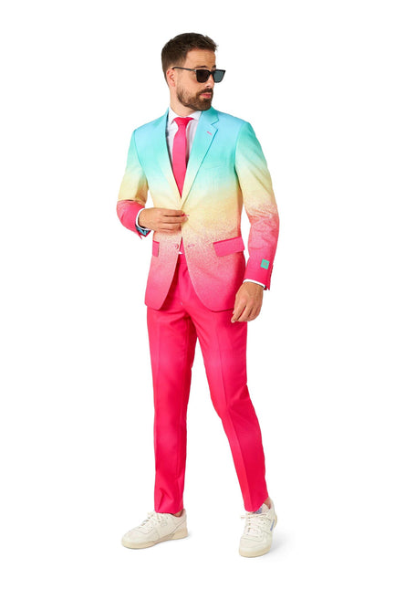 Regnbåge Fuchsia Blå Kostym Herr <tc>OppoSuits</tc>