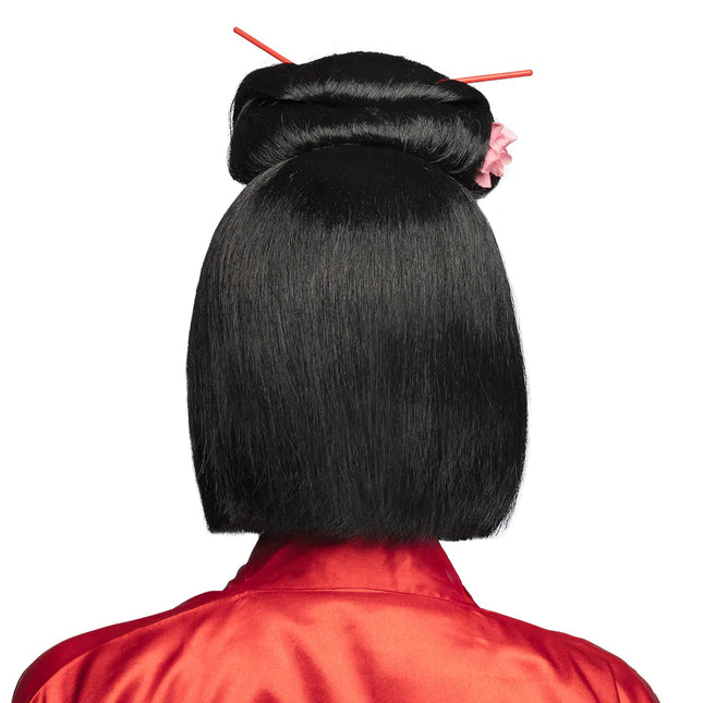 Svart peruk med pinnar