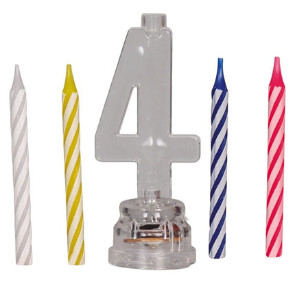 Ljusstake 4 år Led 13cm