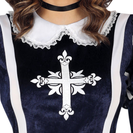 Musketör Kostym Blå Dam