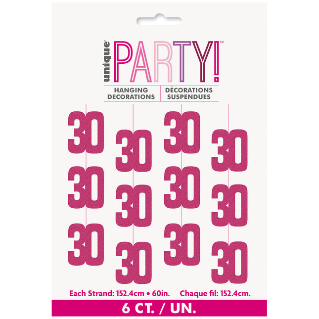 30 år Hängande dekoration Rosa 1,52 m