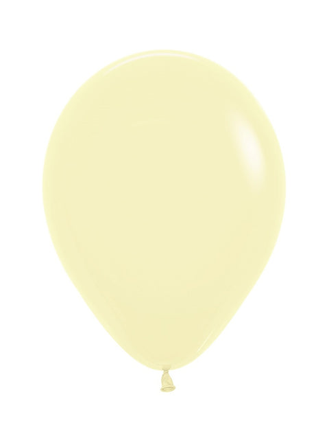 Ballonger Pastell Matt Gul 25cm 100st