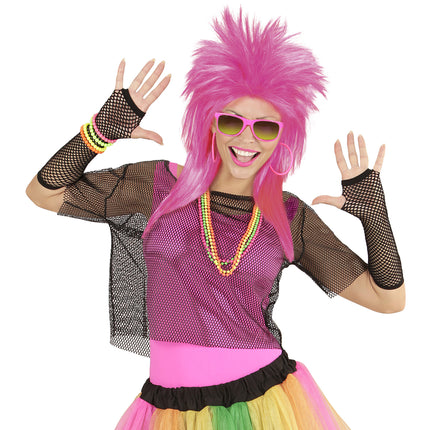 Svart Handskar Fingerlösa Fisknät Lång