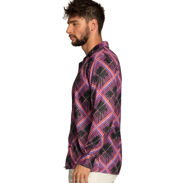 Hawaii Blus Palm Tree för män