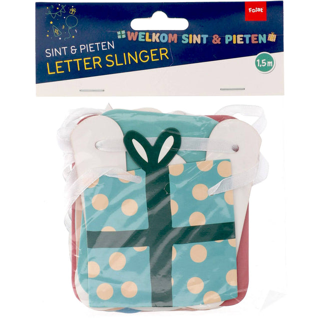 Brevbanderoll Välkommen Sint & Piet 1,5m